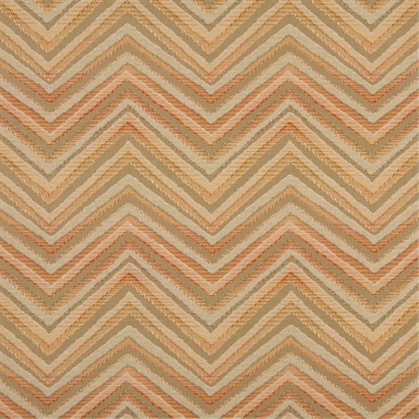 Designer Fabrics K0105A 54 in. Wide Orange; Taupe And Beige Chevron Woven Solution Dyed Indoor & Outdoor Upholstery Fabric K0105A - main